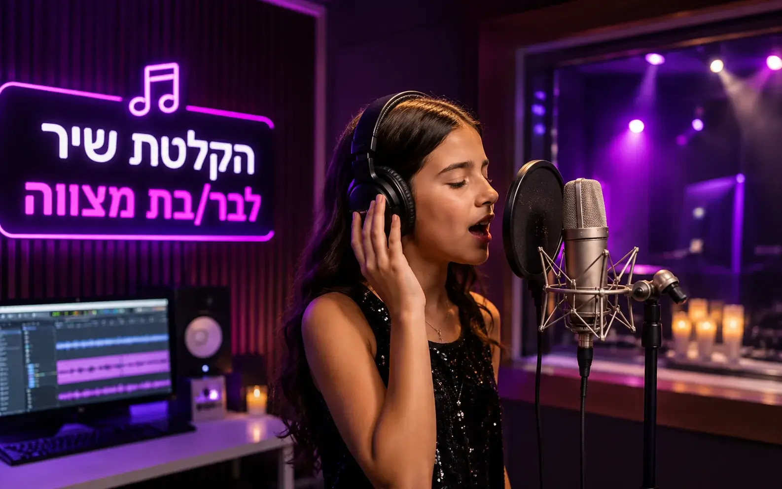 מיקרופון והקלטת שיר לבר מצווה או בת מצווה