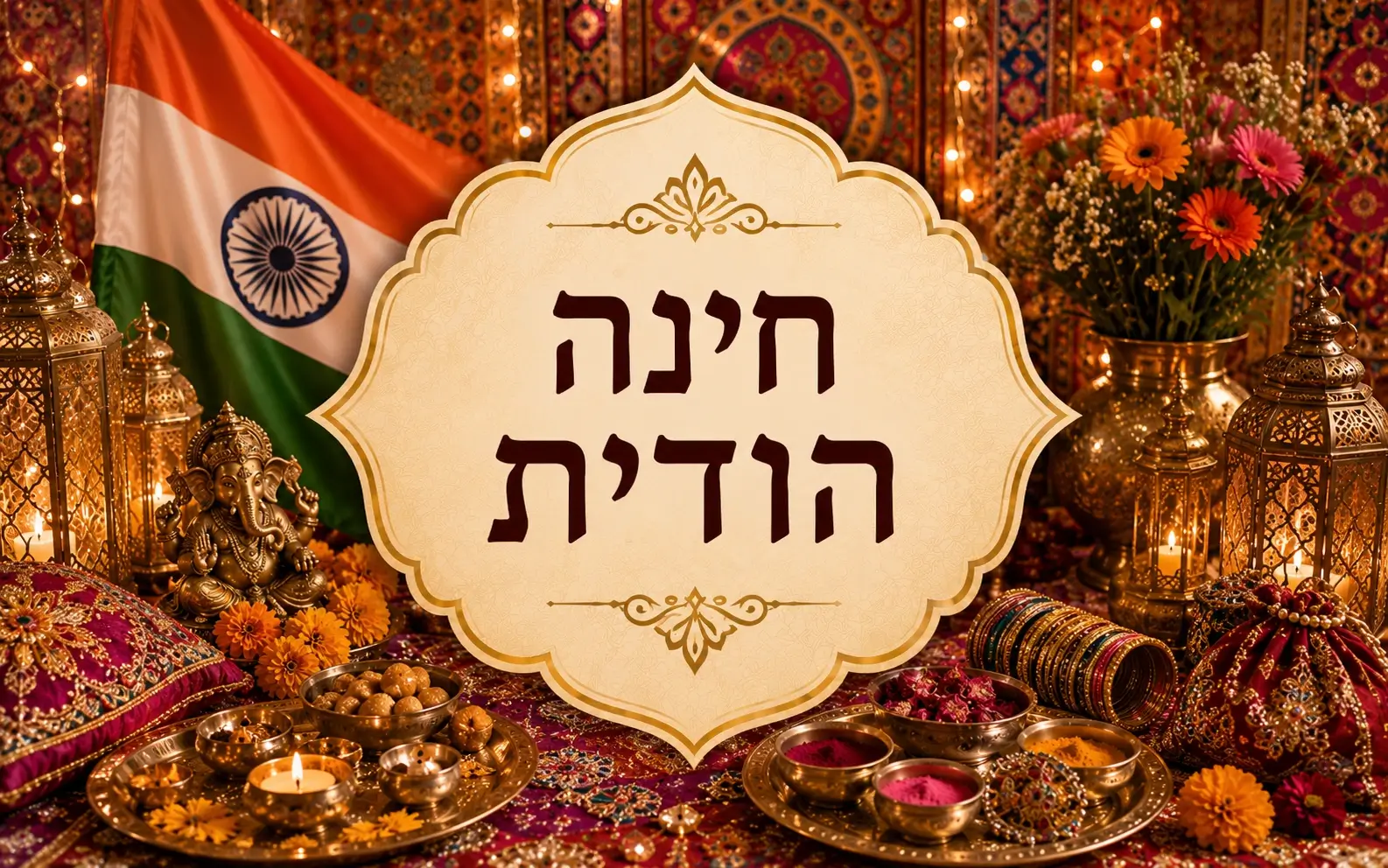 חינה הודית צבעונית עם מוזיקה וריקודים