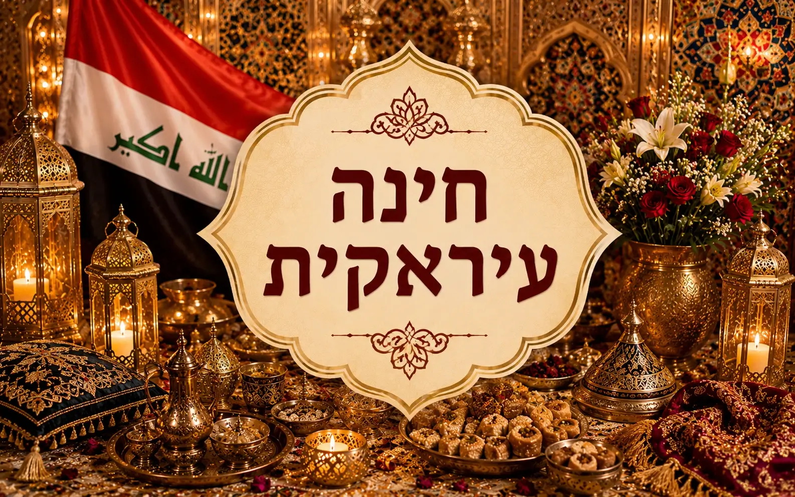 חינה עיראקית עם משפחה ורחבת ריקודים