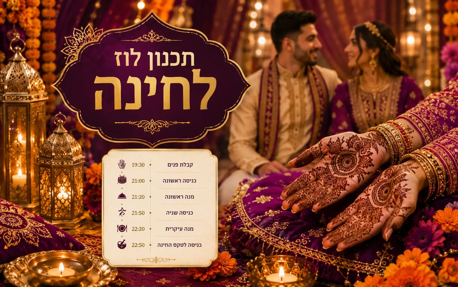 תכנון לוח זמנים לחינה